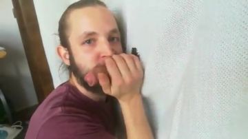 Bearded guy services glory hole