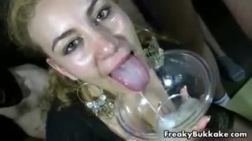 Milking and drinking cum is her specialty