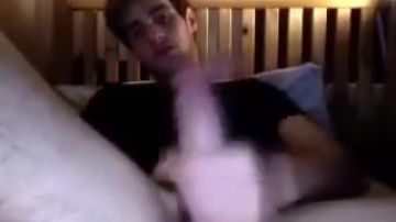 Hottie plays with his dick and asshole