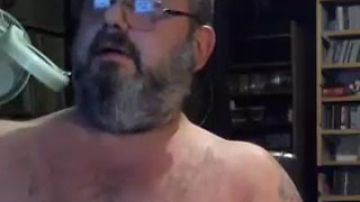 Milking his micropenis for the camera